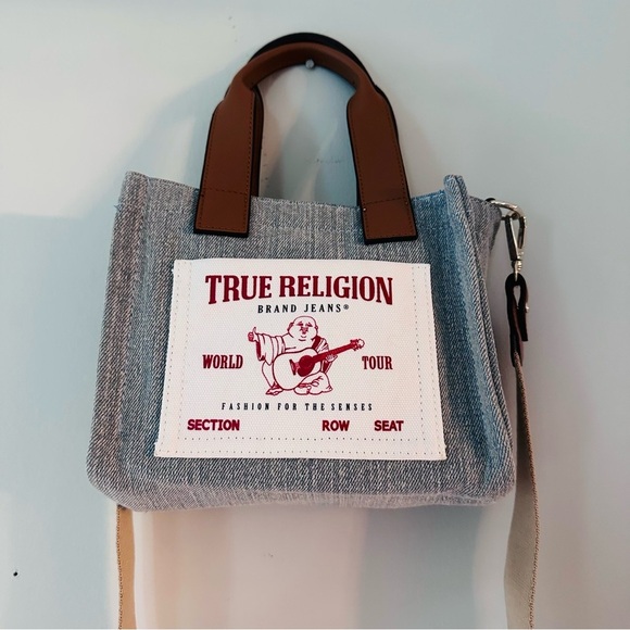 True Religion Mini Canvas Denim Tote Bag - Picture 4 of 13